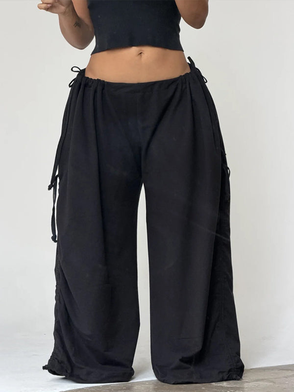 Drawstring Wide-Leg Pants
