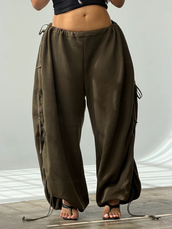Drawstring Wide-Leg Pants