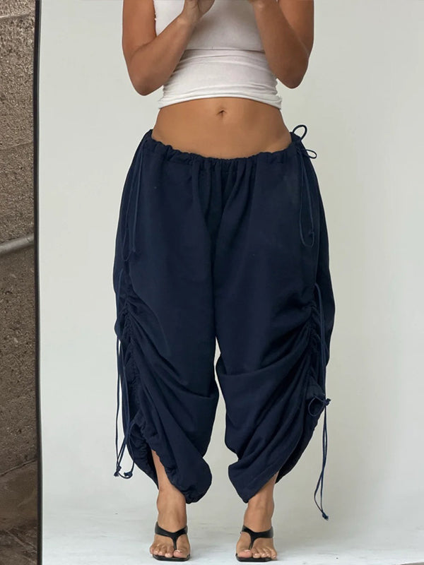 Drawstring Wide-Leg Pants