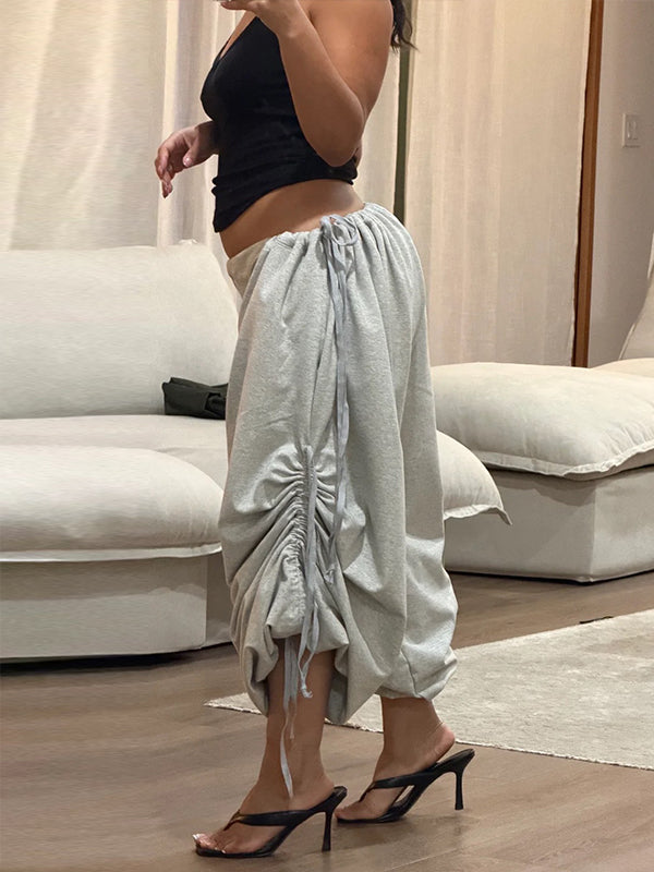 Drawstring Wide-Leg Pants