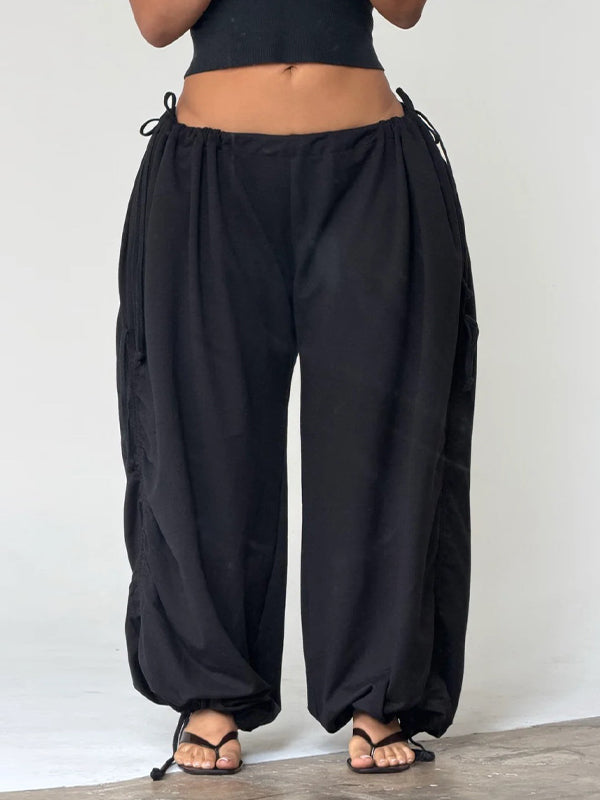 Drawstring Wide-Leg Pants