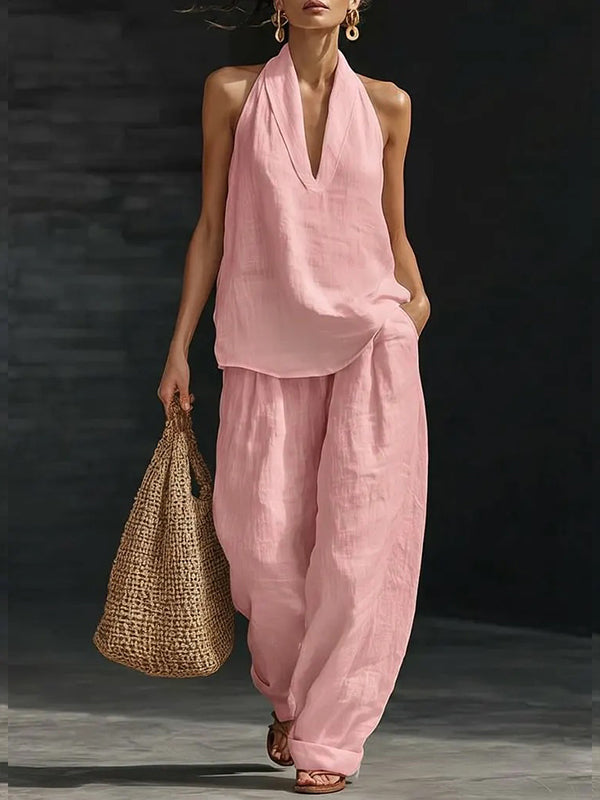 V-Neck Tank Top & Pants Set