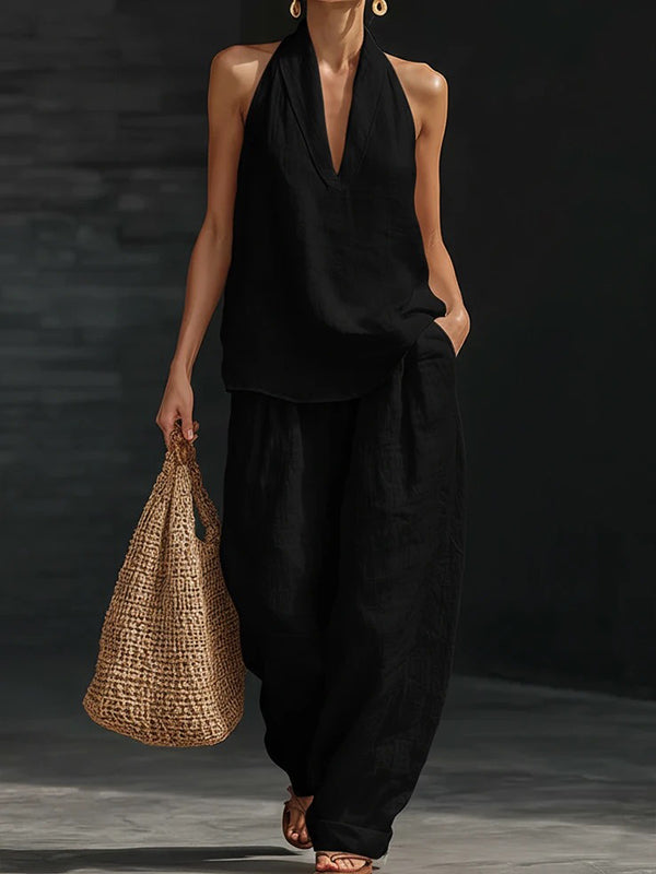 V-Neck Tank Top & Pants Set