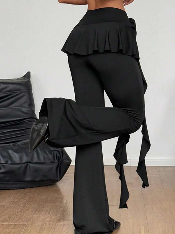 Draped Ruffle Pants
