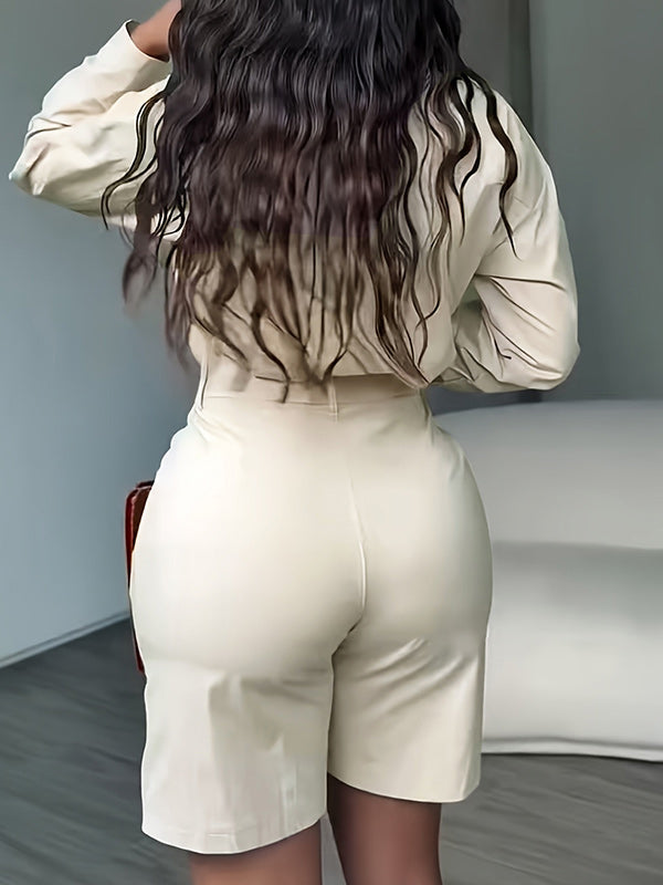 Solid Shirt & Bermuda Shorts Set