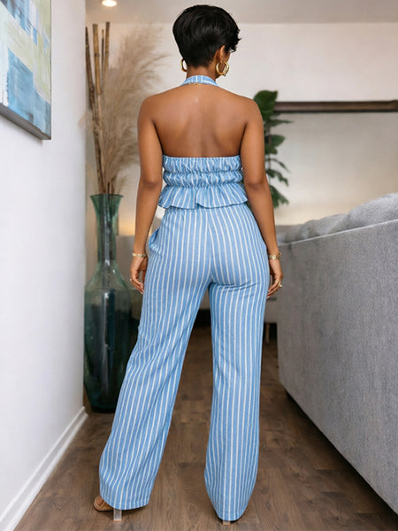 Stripe Halter Top & Pants Set