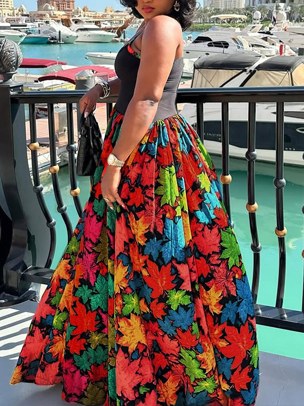 Printed Combo Cami Maxi Dress