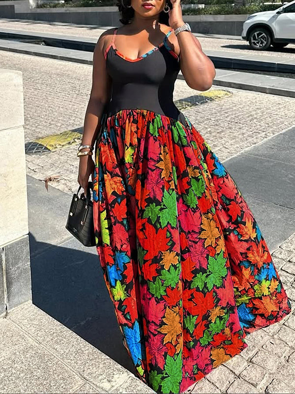 Printed Combo Cami Maxi Dress