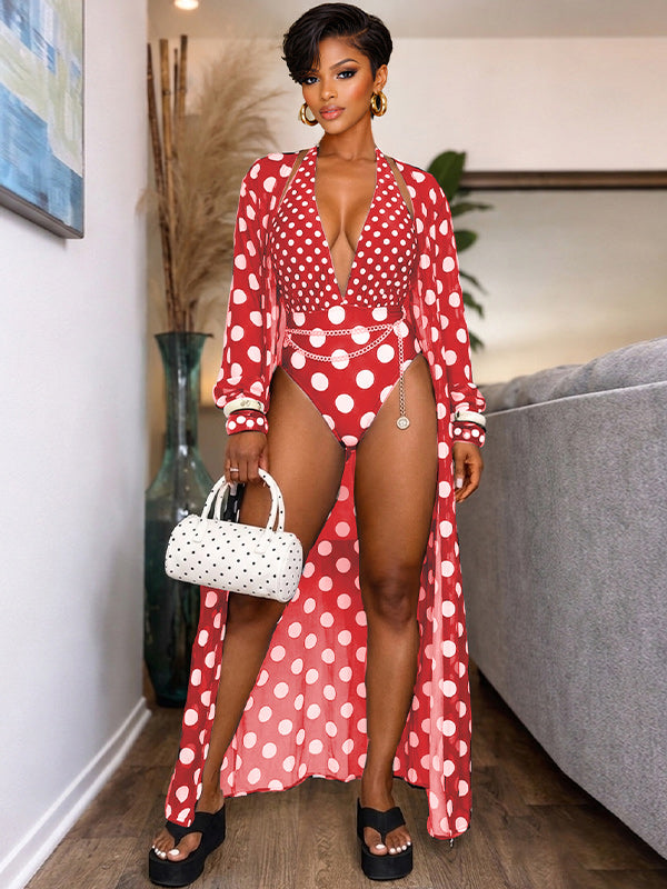 Dot Bodysuit & Cover-up Set