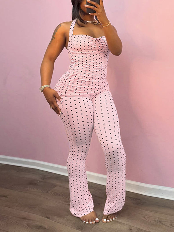 Dot Halter Top & Pants Set