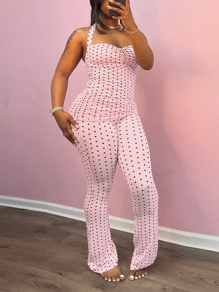 Dot Halter Top & Pants Set