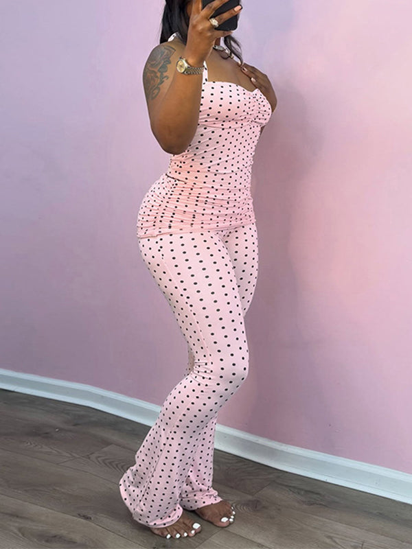 Dot Halter Top & Pants Set