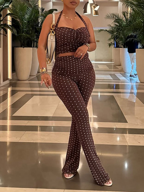 Dot Halter Top & Pants Set