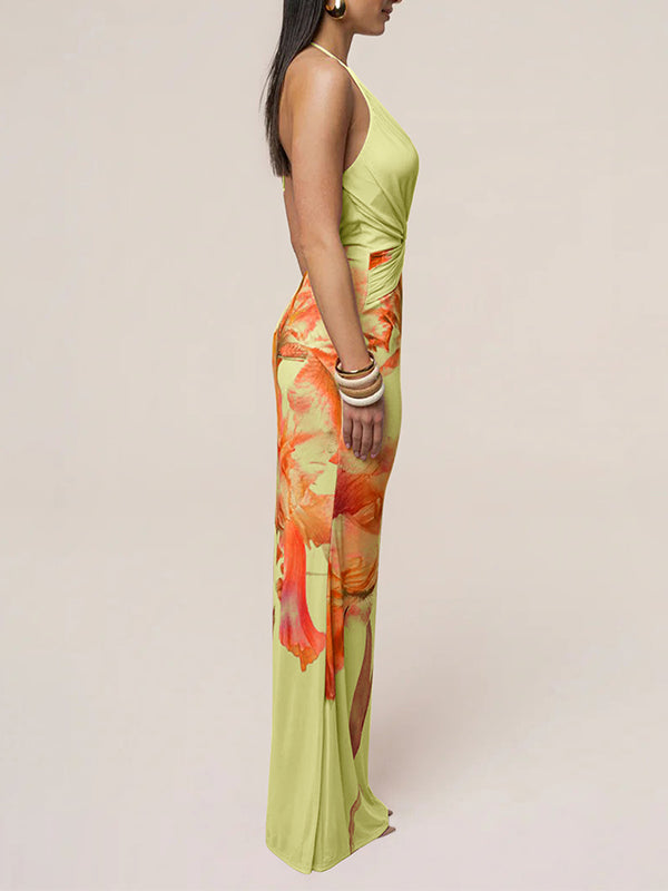 Floral Halter Maxi Dress