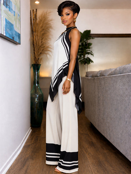 Contrast Tank Top & Pants Set