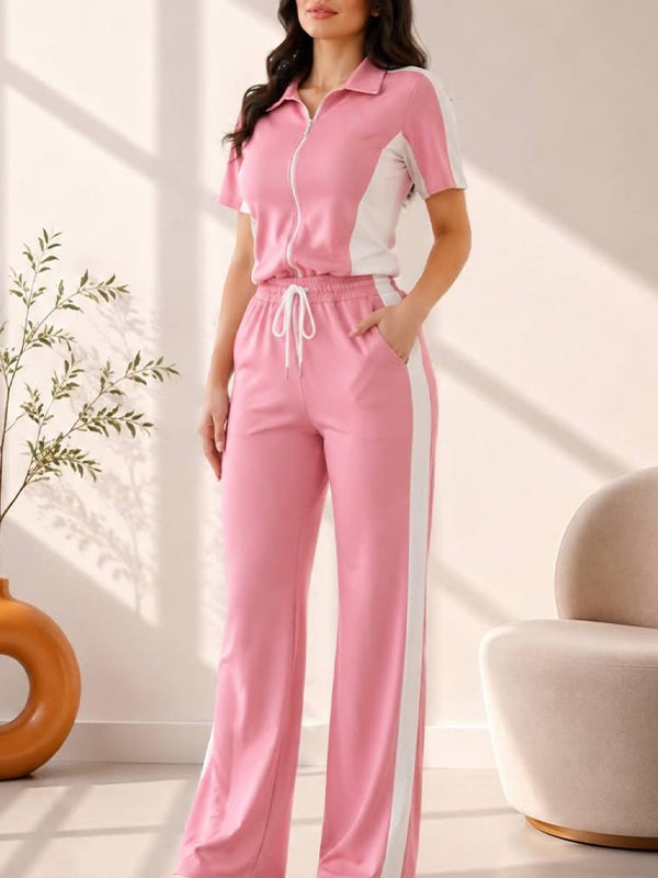 Two-Tone Zip Top & Pants Set