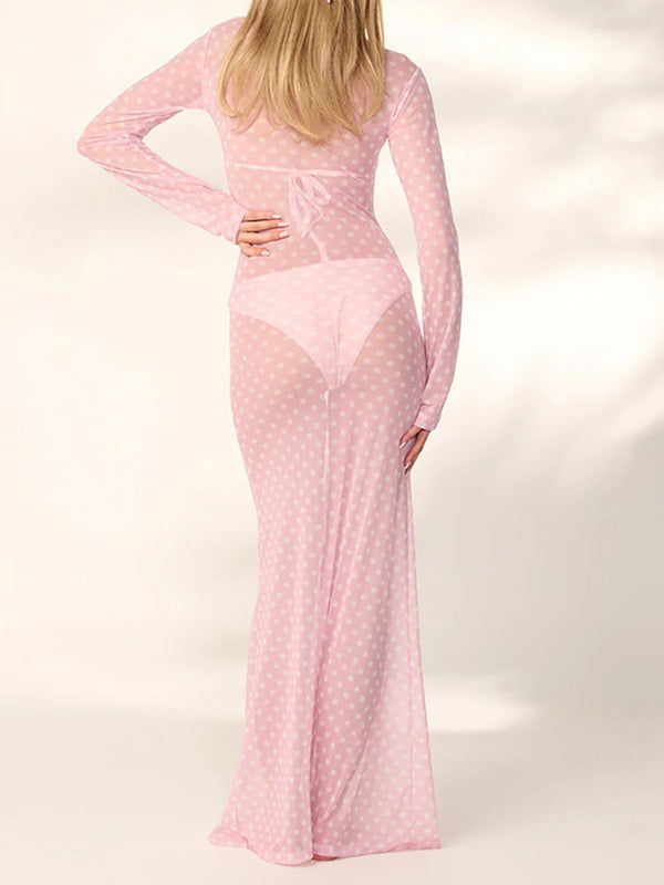 Dot Sheer Maxi Dress