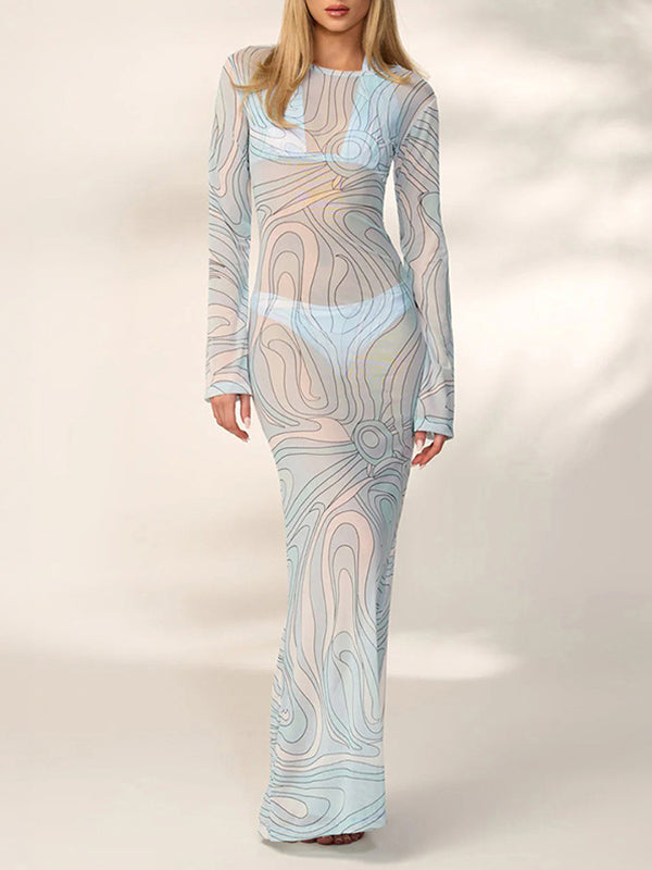 Dot Sheer Maxi Dress