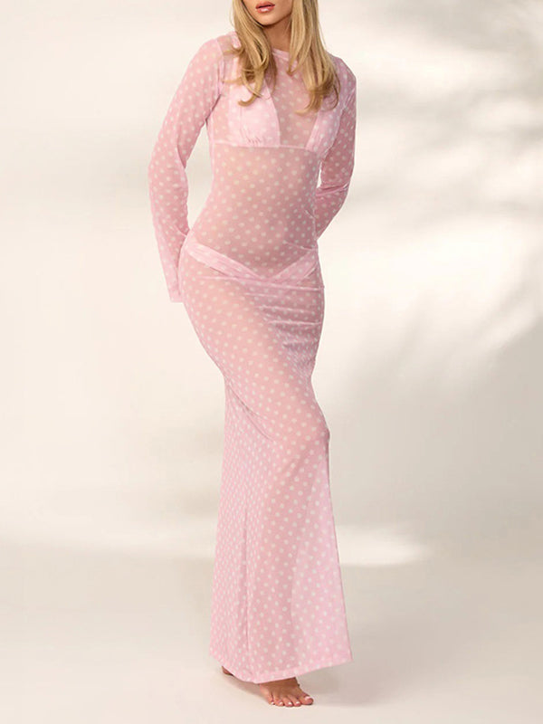 Dot Sheer Maxi Dress