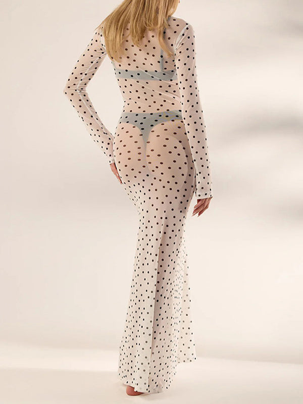 Dot Sheer Maxi Dress