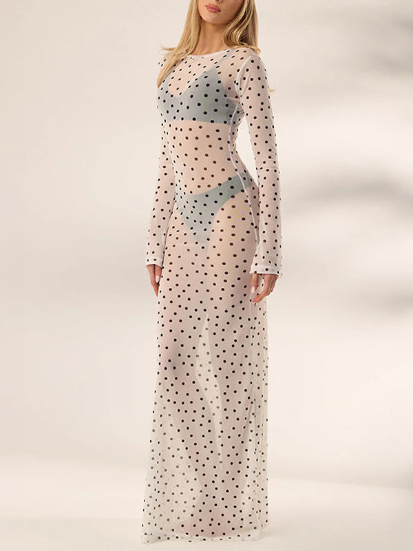 Dot Sheer Maxi Dress
