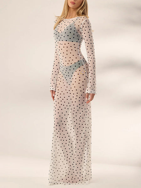 Dot Sheer Maxi Dress