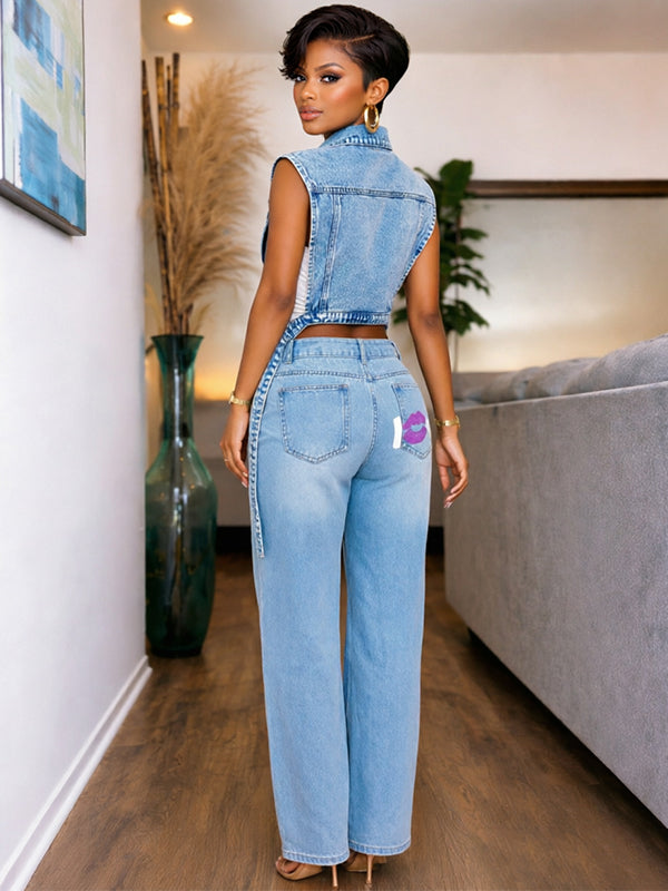 Sleeveless Denim Tunic Top