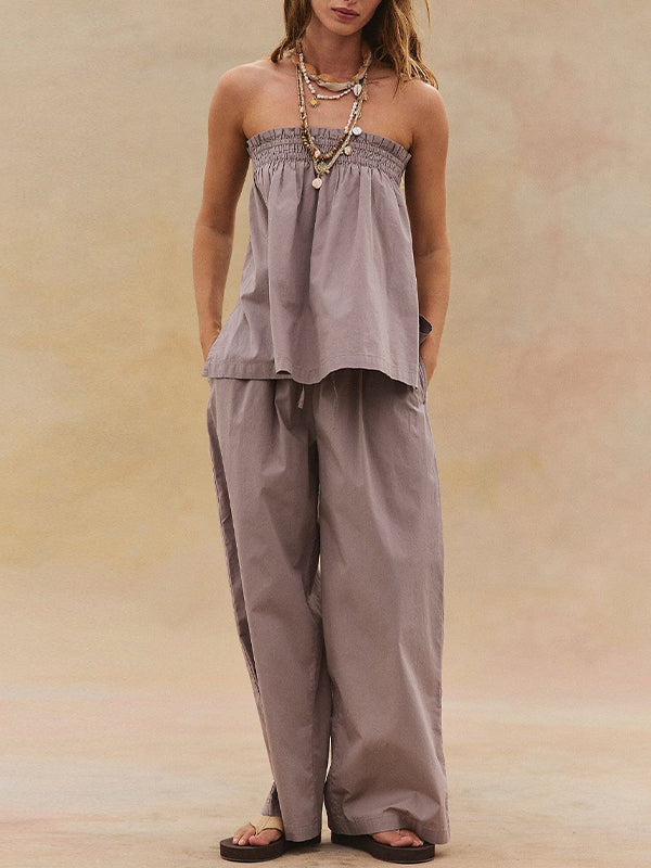 Smocked Tube Top & Pants Set