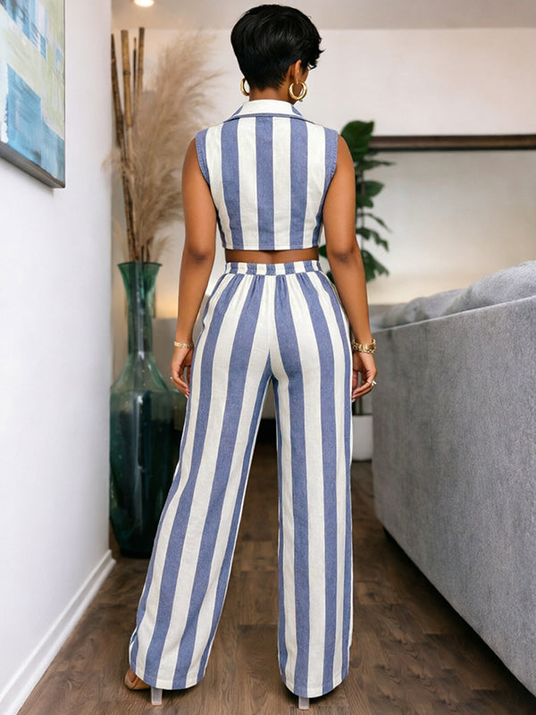 Stripe Cargo Vest & Pants Set
