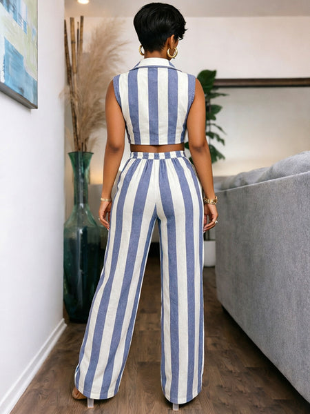 Stripe Cargo Vest & Pants Set