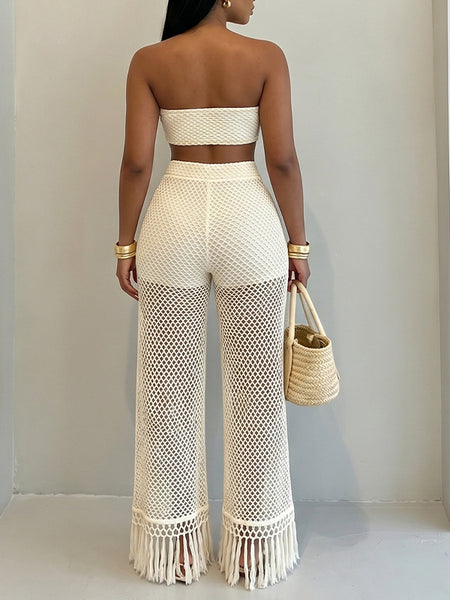 Bandeau Top & Fringe Pants Set