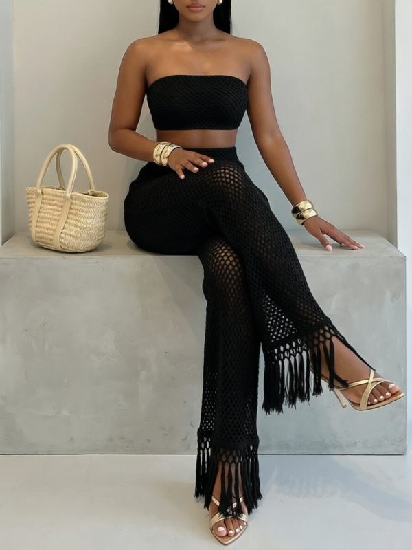Bandeau Top & Fringe Pants Set