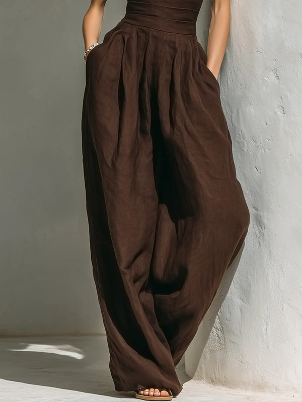 Cinched-Waist Sleeveless Jumpsuit