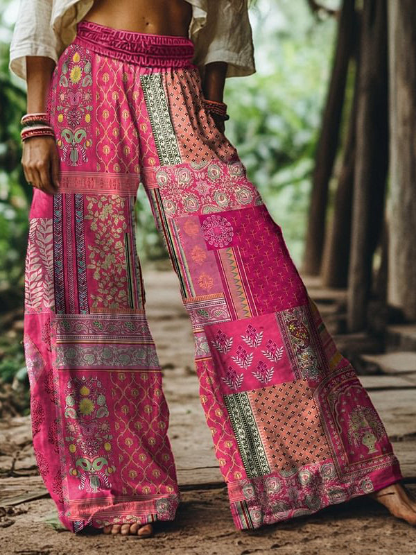Printed Wide-Leg Pants