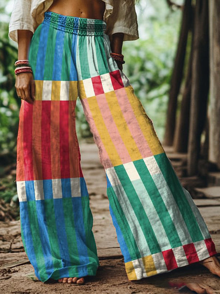 Printed Wide-Leg Pants