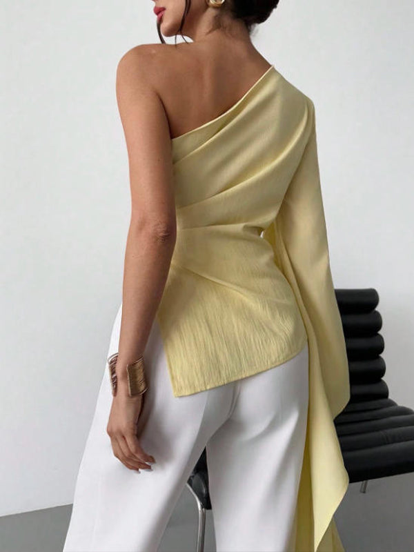 One-Shoulder Bell-Sleeve Top