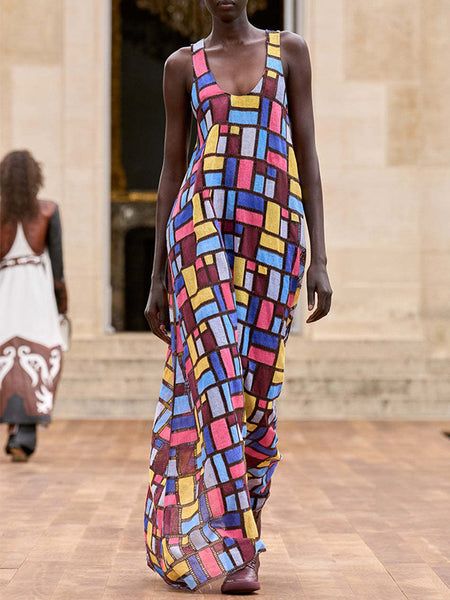 Printed Sleeveless Maxi Dress