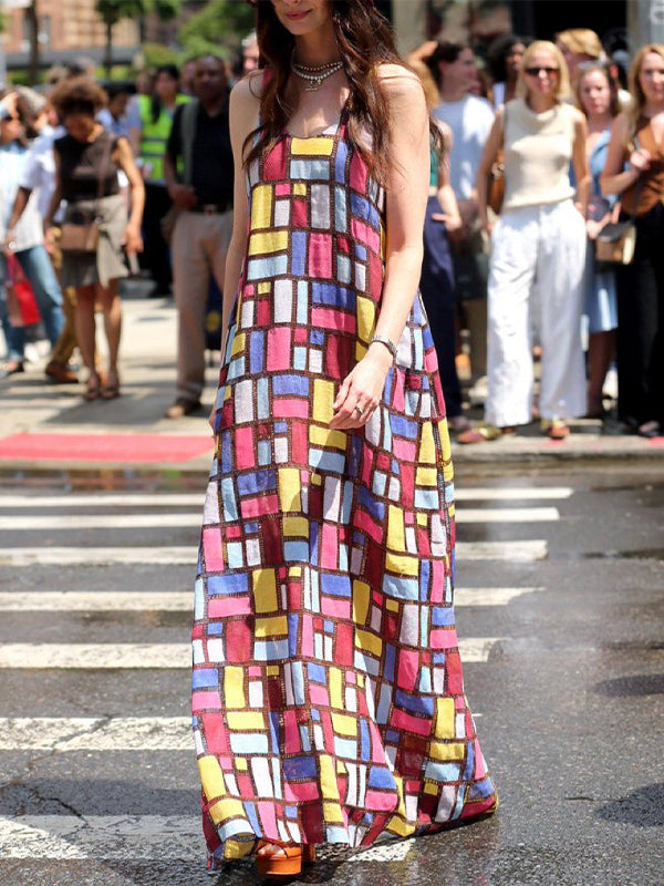Printed Sleeveless Maxi Dress