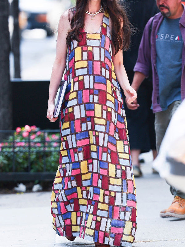 Printed Sleeveless Maxi Dress