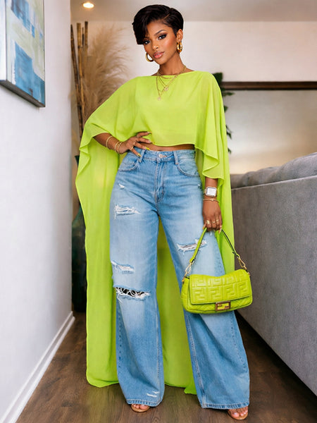 High-Low Sheer Tunic Top