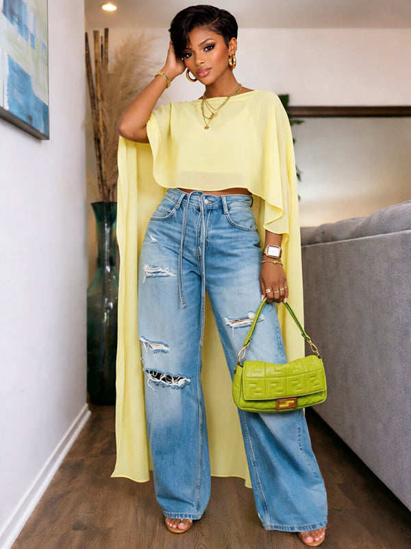High-Low Sheer Tunic Top