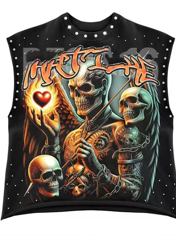 Printed Studded Tank Top