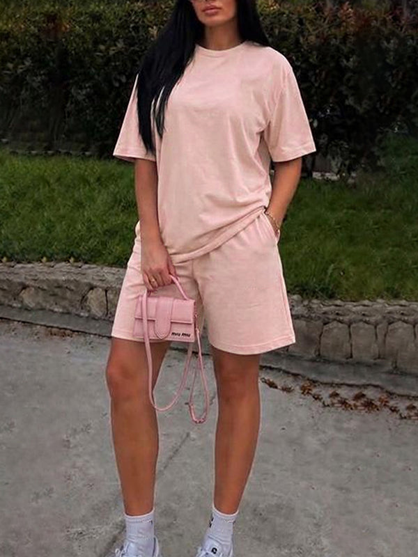 Solid Tee & Shorts Set