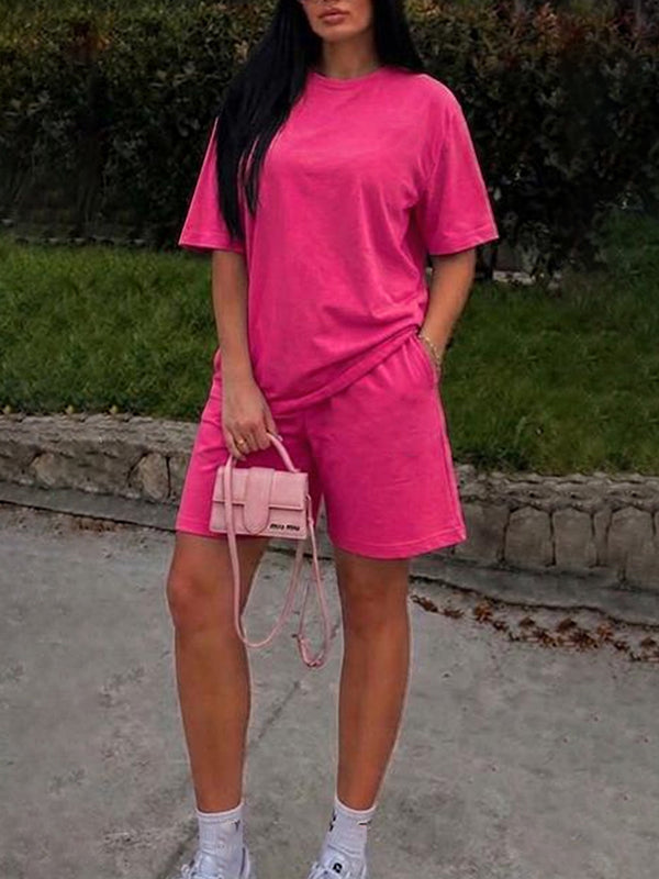 Solid Tee & Shorts Set