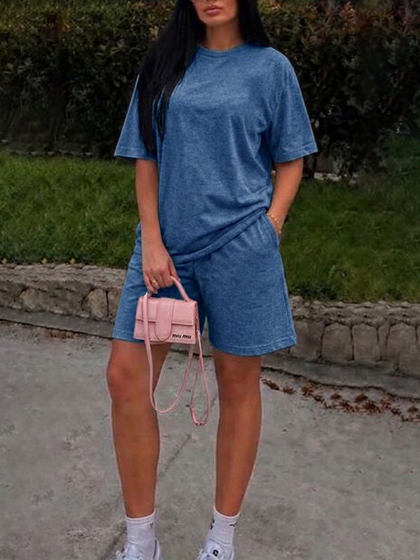 Solid Tee & Shorts Set