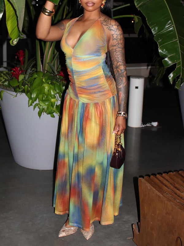 Printed Halter Dress