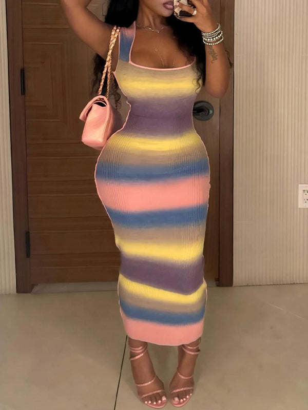 Printed Sleeveless Bodycon Dress