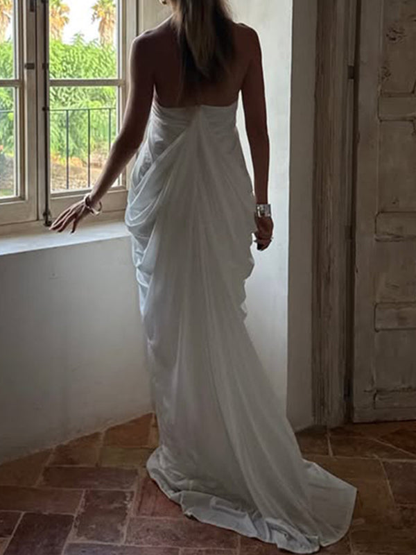 Ruched Halter Maxi Dress