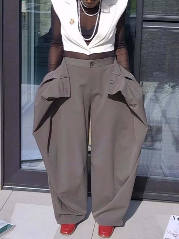 Overlay Wide-Leg Pants