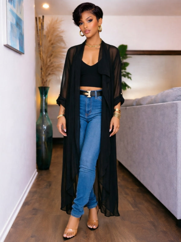 Chiffon Open-Front Duster